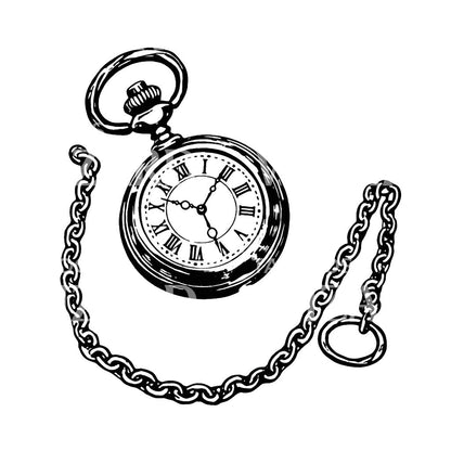 Pocket Watch Tattoo Design