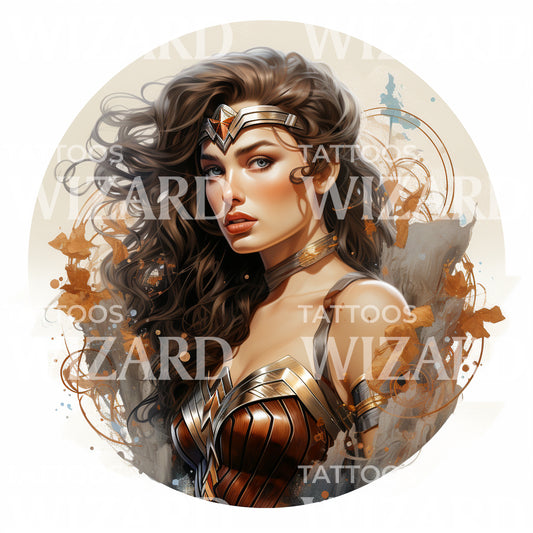Conception de tatouage inspirée de Wonder Woman Marvel