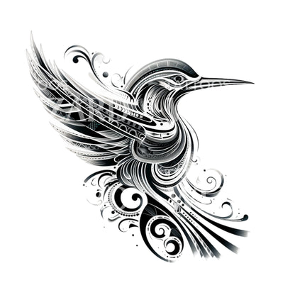 Ornamental Tribal Bird Tattoo Design