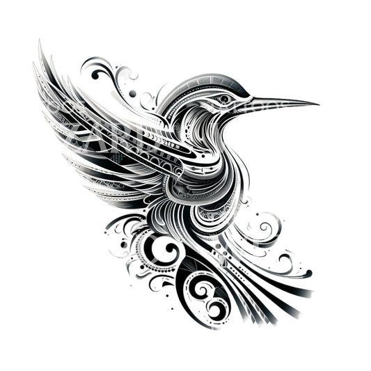 Ornamental Tribal Bird Tattoo Design