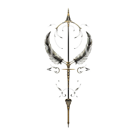 Ornamental Minimalist Feathers Tattoo Design