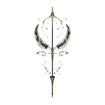 Ornamental Minimalist Feathers Tattoo Design