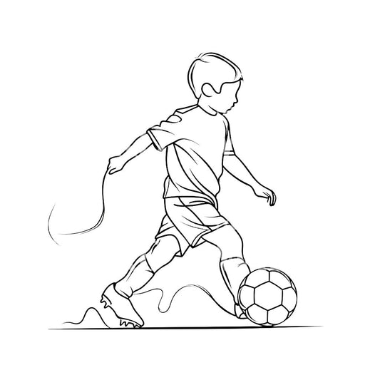 Conception de tatouage de jeune garçon jouant au football