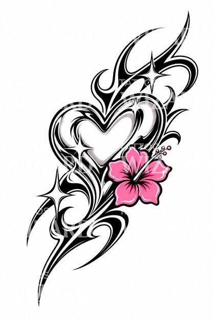 Y2K Chrome Heart Tattoo Design