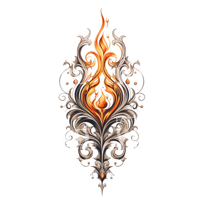 Neo Traditional Flames Abstract Tattoo Design