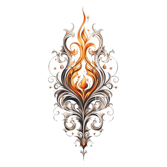Conception de tatouage abstrait de flammes néo traditionnelles