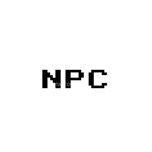 Tattoo-Design mit NPC-Code-Schriftzug