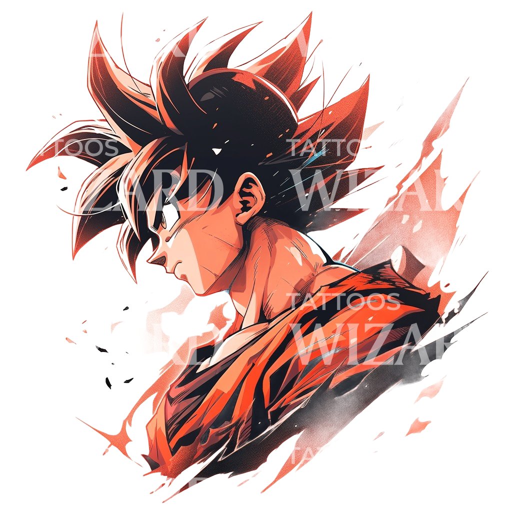 Conception de tatouage de Goku (Dragon Ball)