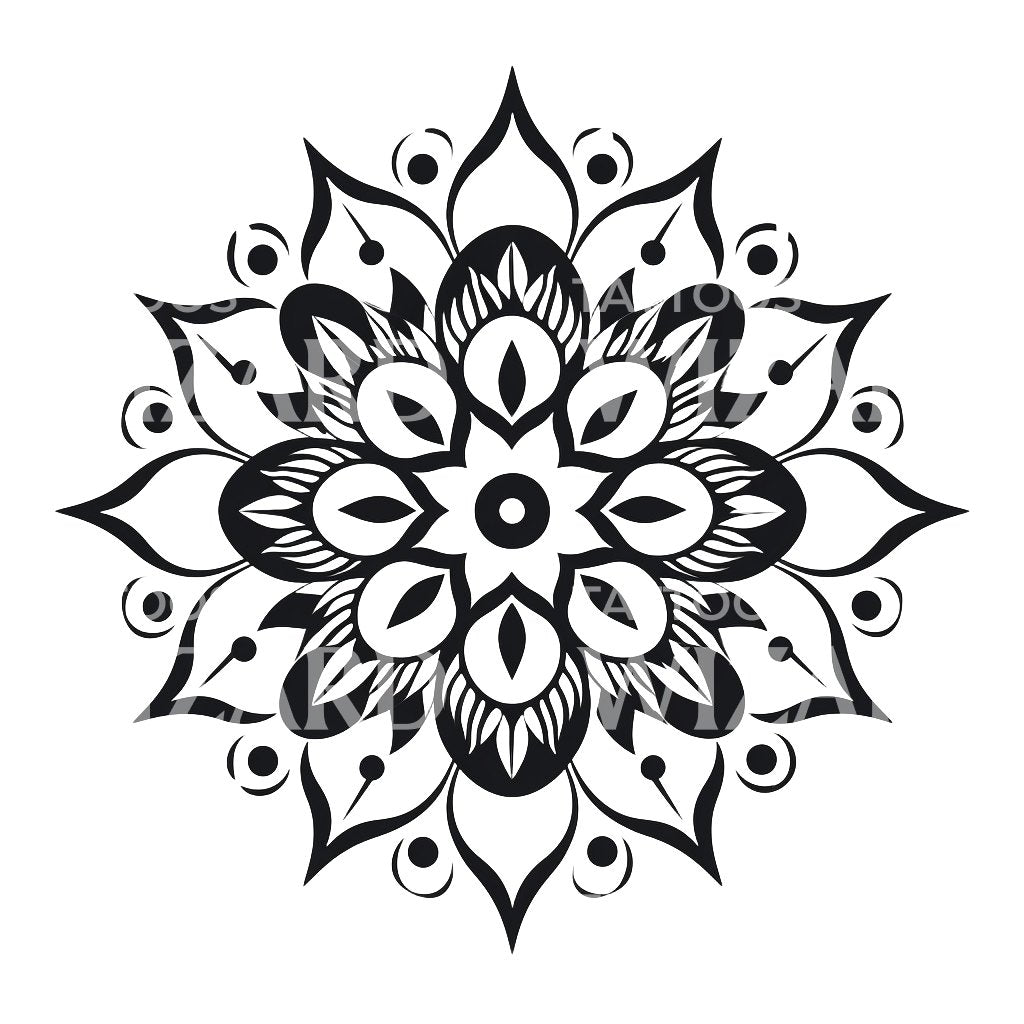 Conception simple de tatouage de mandala