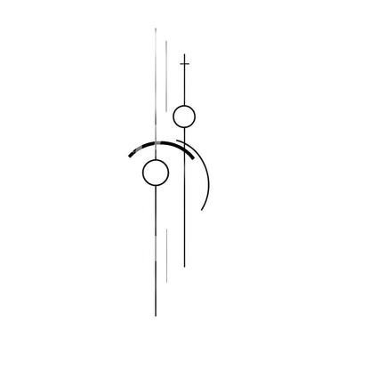 Minimalist Cross and Symbols Tattoo Design