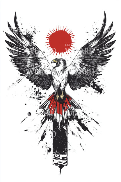 Desenho de Tatuagem Emblema Falcão do Iémen