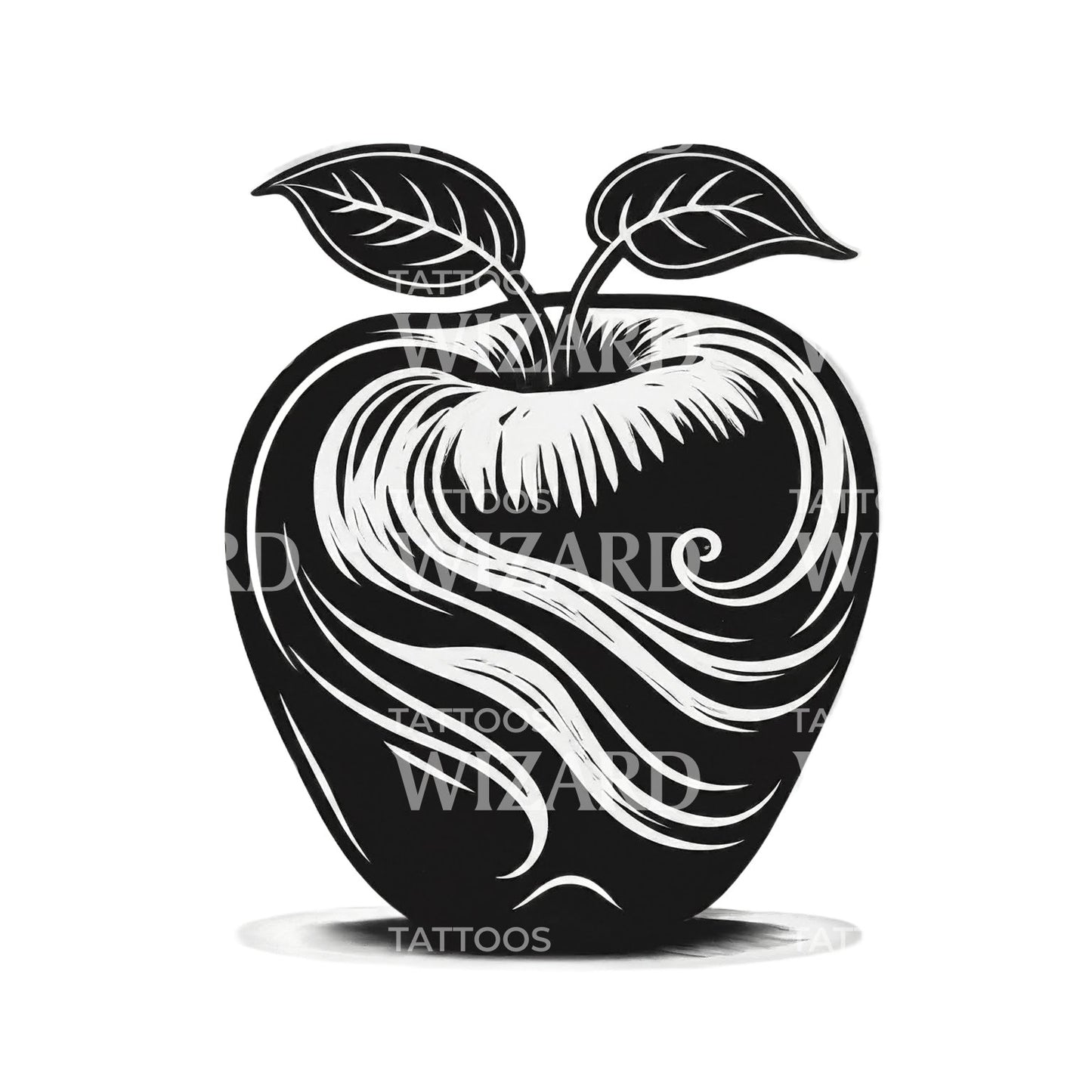 Schwarzes Apfel Tattoo Design