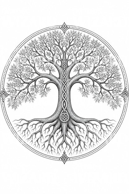 Yggdrasil Tree of Life Tattoo Design