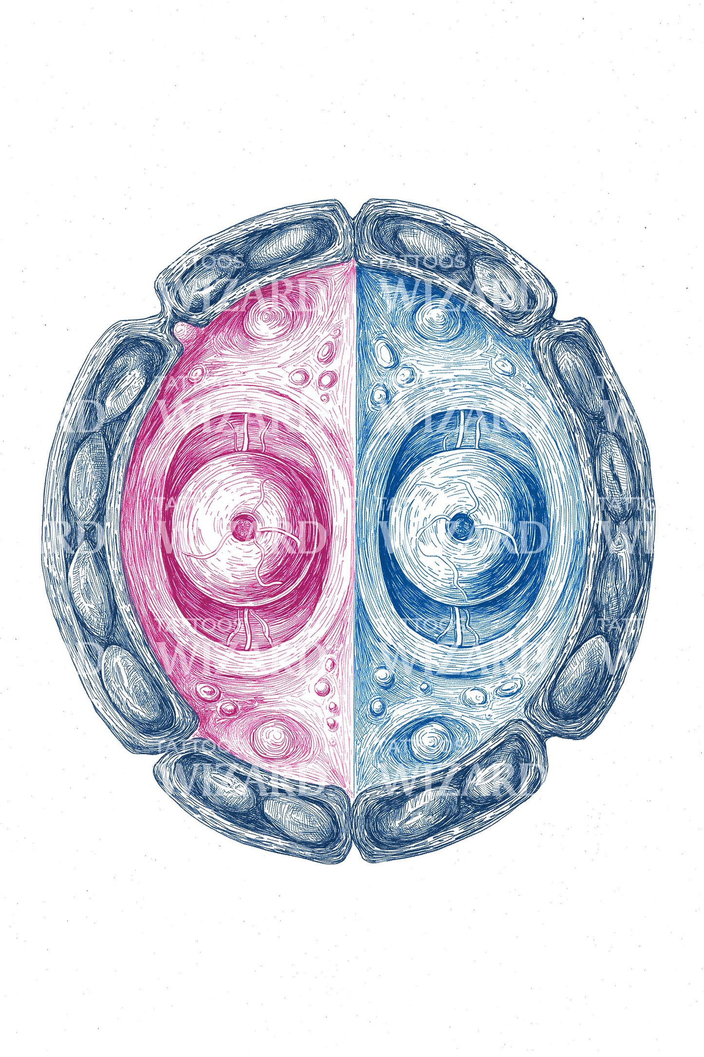 Yin Yang Cell Split Tattoo Design