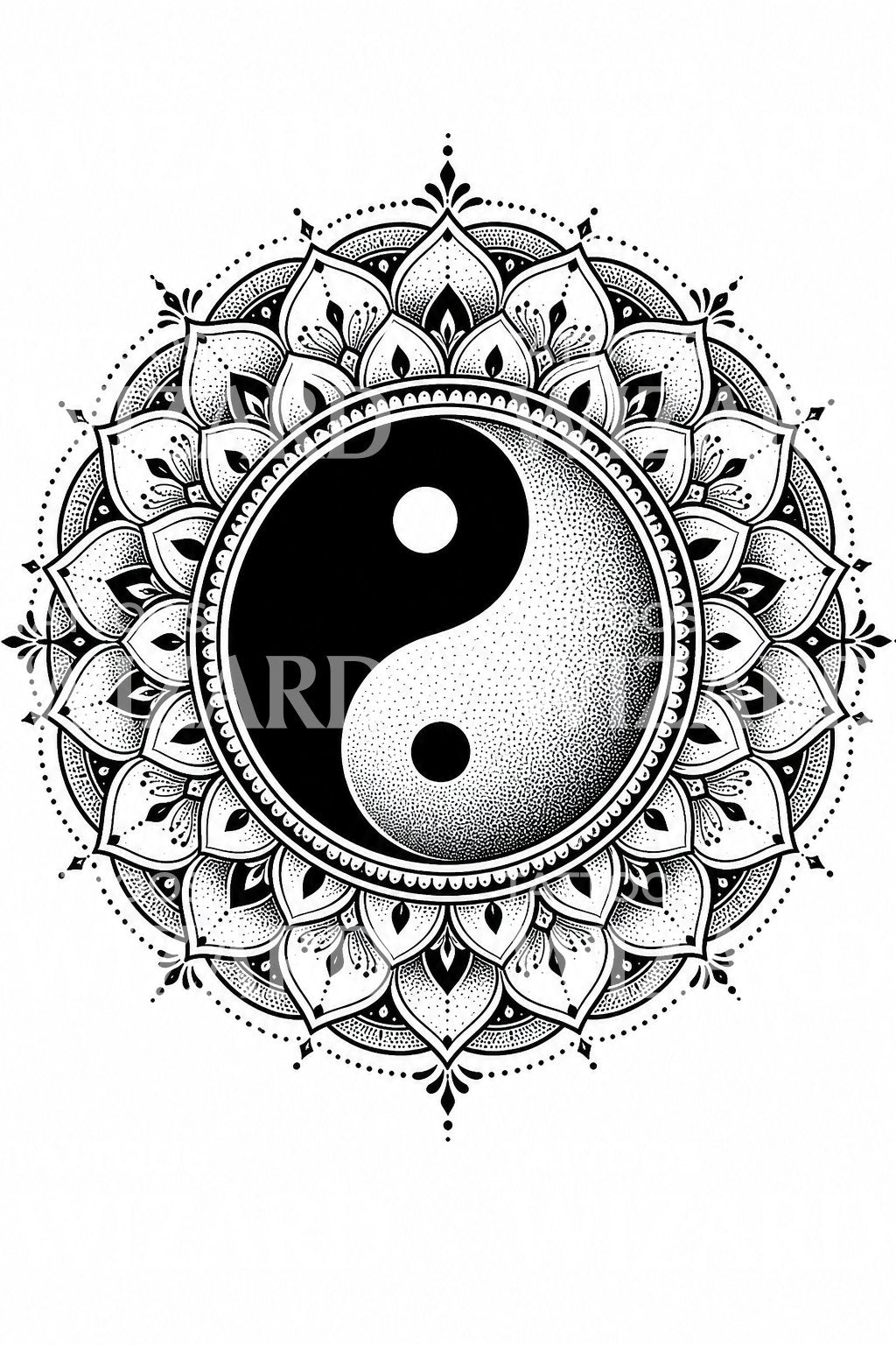 Σχέδιο τατουάζ Yin Yang Mandala