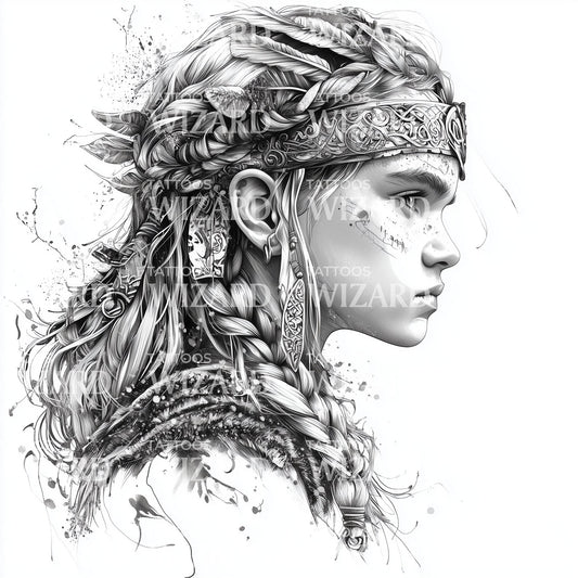 Young Viking Fighter with Warrior Spirit Tattoo Idea