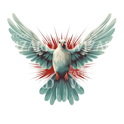 Old School Dove Tattoo Design