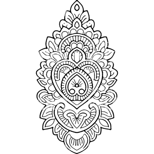 Umriss Herz Mandala Tattoo Design