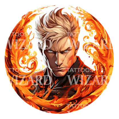The Human Torch Inspired Marvel Tattoo Design