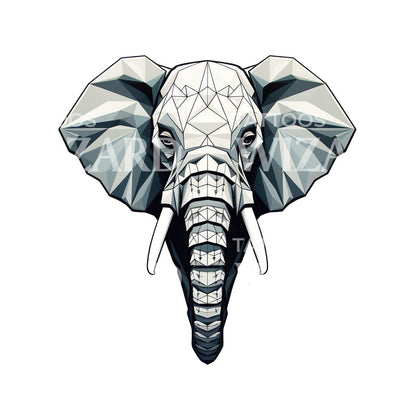 Geometric Elephant Tattoo Design