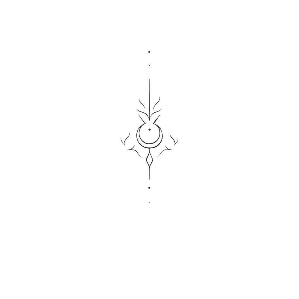 Minimalistisches Glyphen-Tattoo-Design mit Sternzeichen Stier