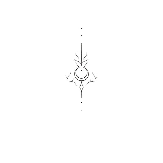 Minimalistisches Glyphen-Tattoo-Design mit Sternzeichen Stier