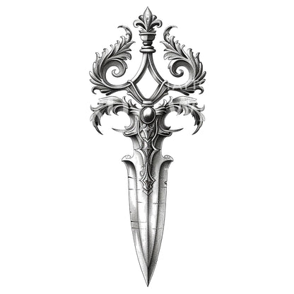 Baroque Scissors Tattoo Design