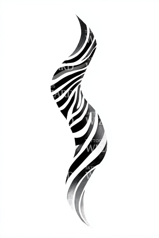 Desenho de Tatuagem Espiral com Listras de Zebra