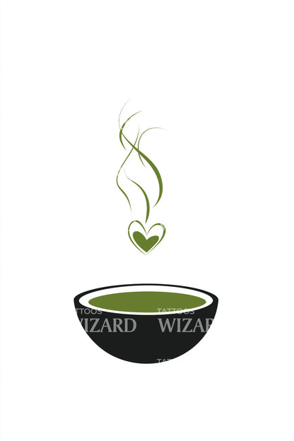 Desain Tato Hati Mangkuk Zen