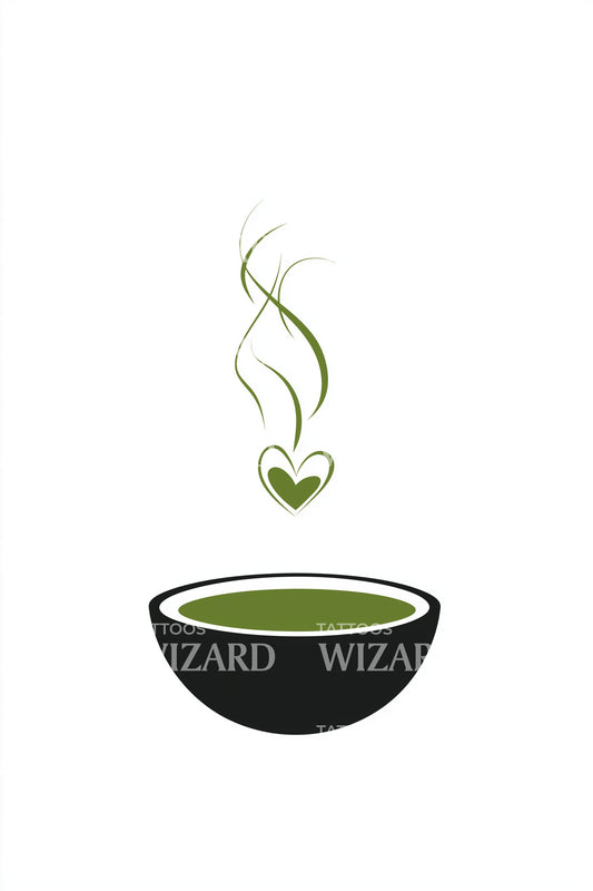 Design Tatuaggio Cuore Ciotola Zen