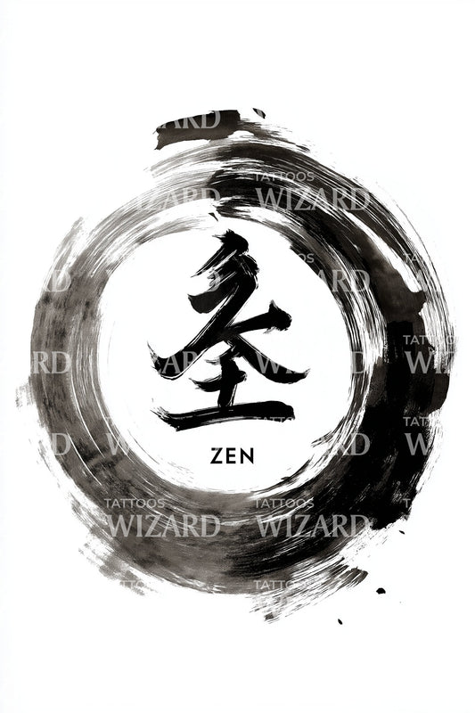 Zen Brush Enso Tattoo Design