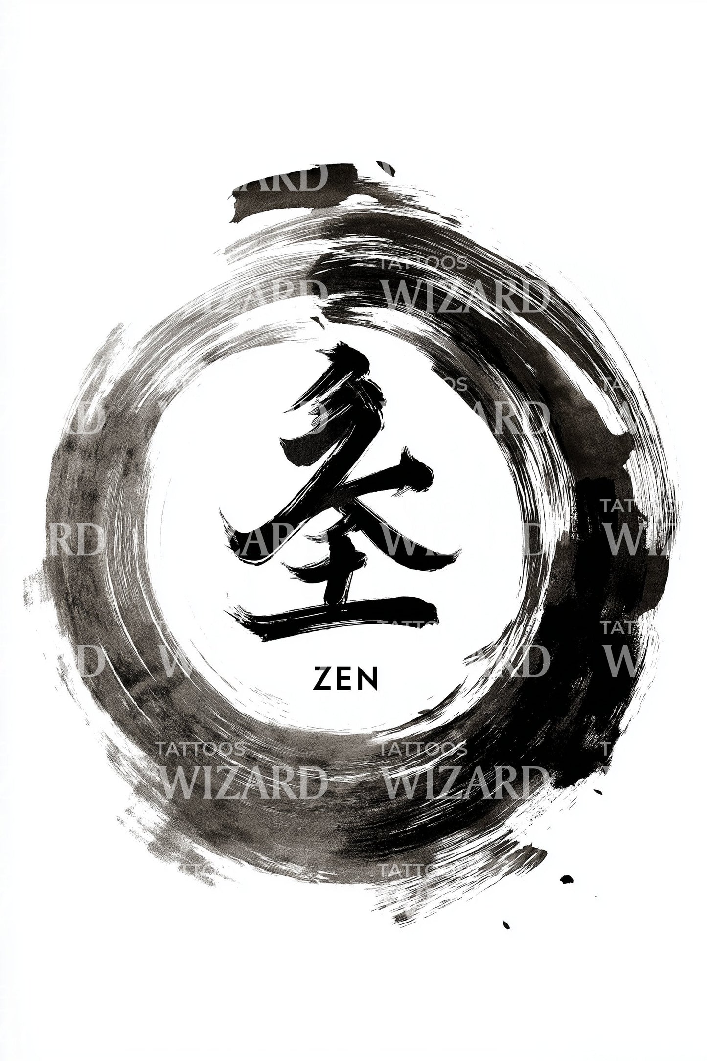 Zen Brush Enso Tattoo Design