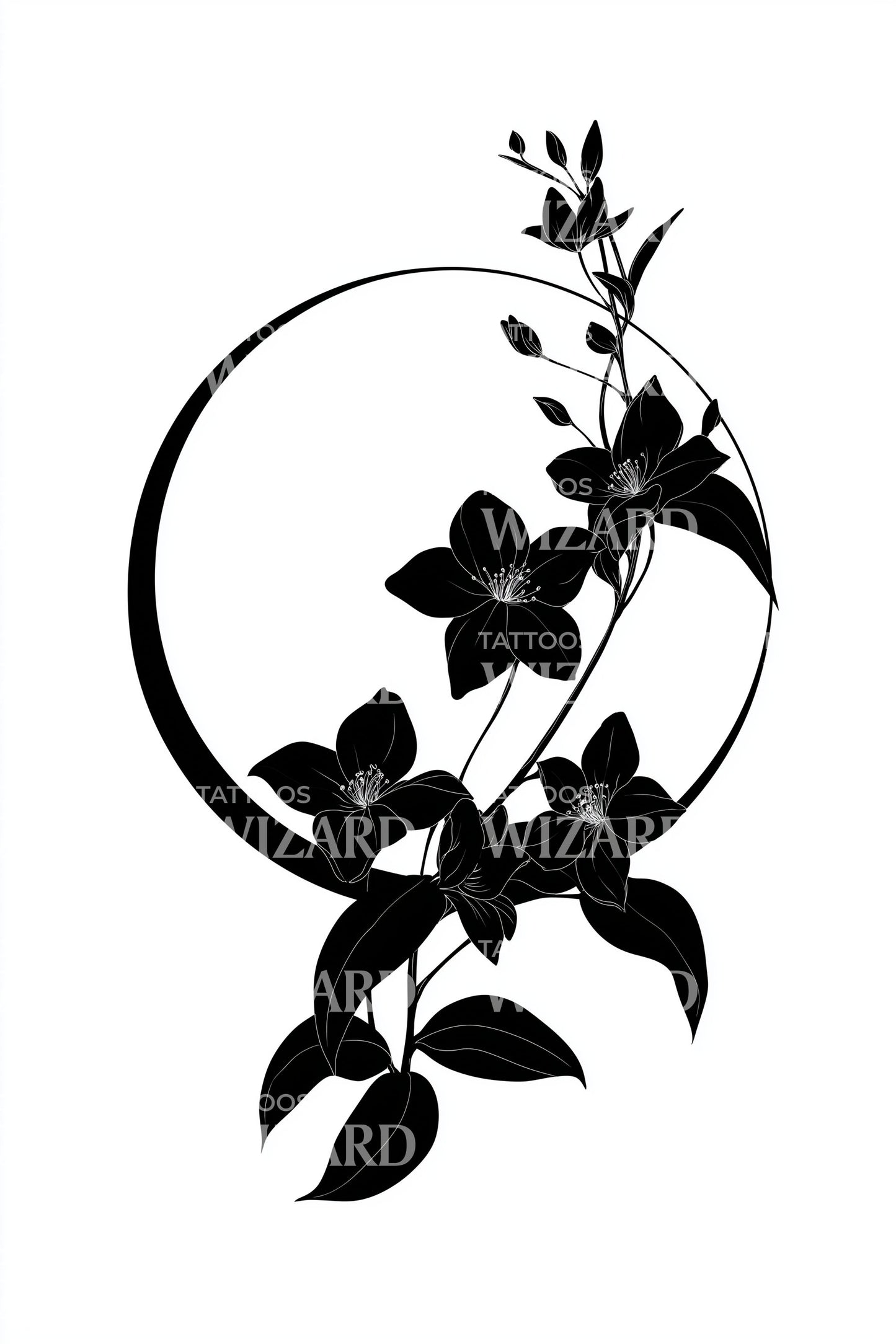 Zen Circle Vine Tattoo Design