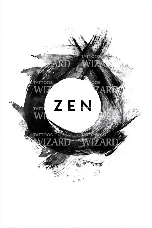 Zen Grunge Ring Tattoo Design