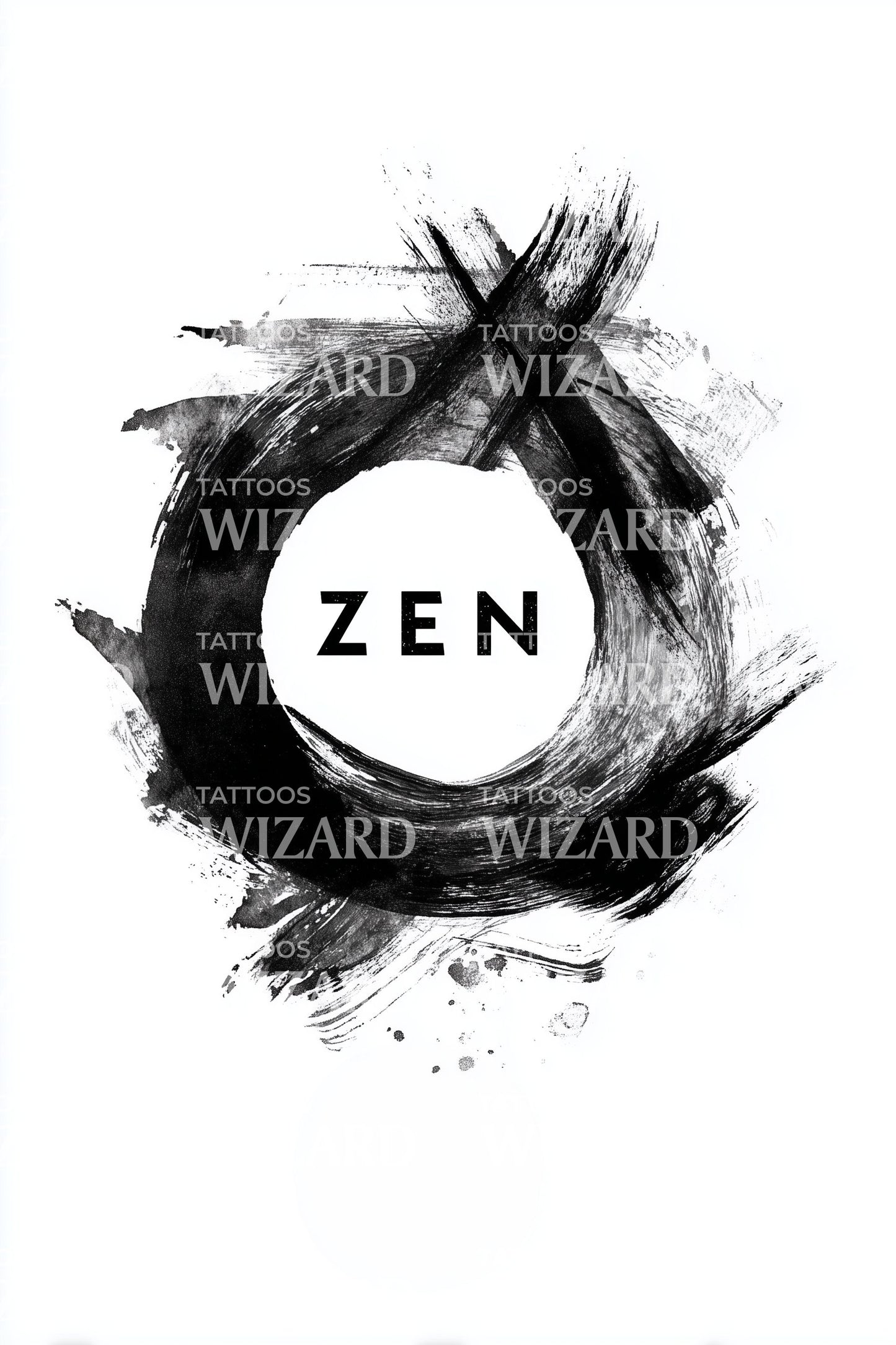 Zen Grunge Ring Tattoo Design