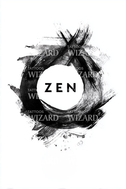 Zen Grunge Ring Tattoo Design