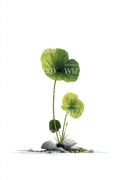 Zen Lotus Stones Tattoo Design