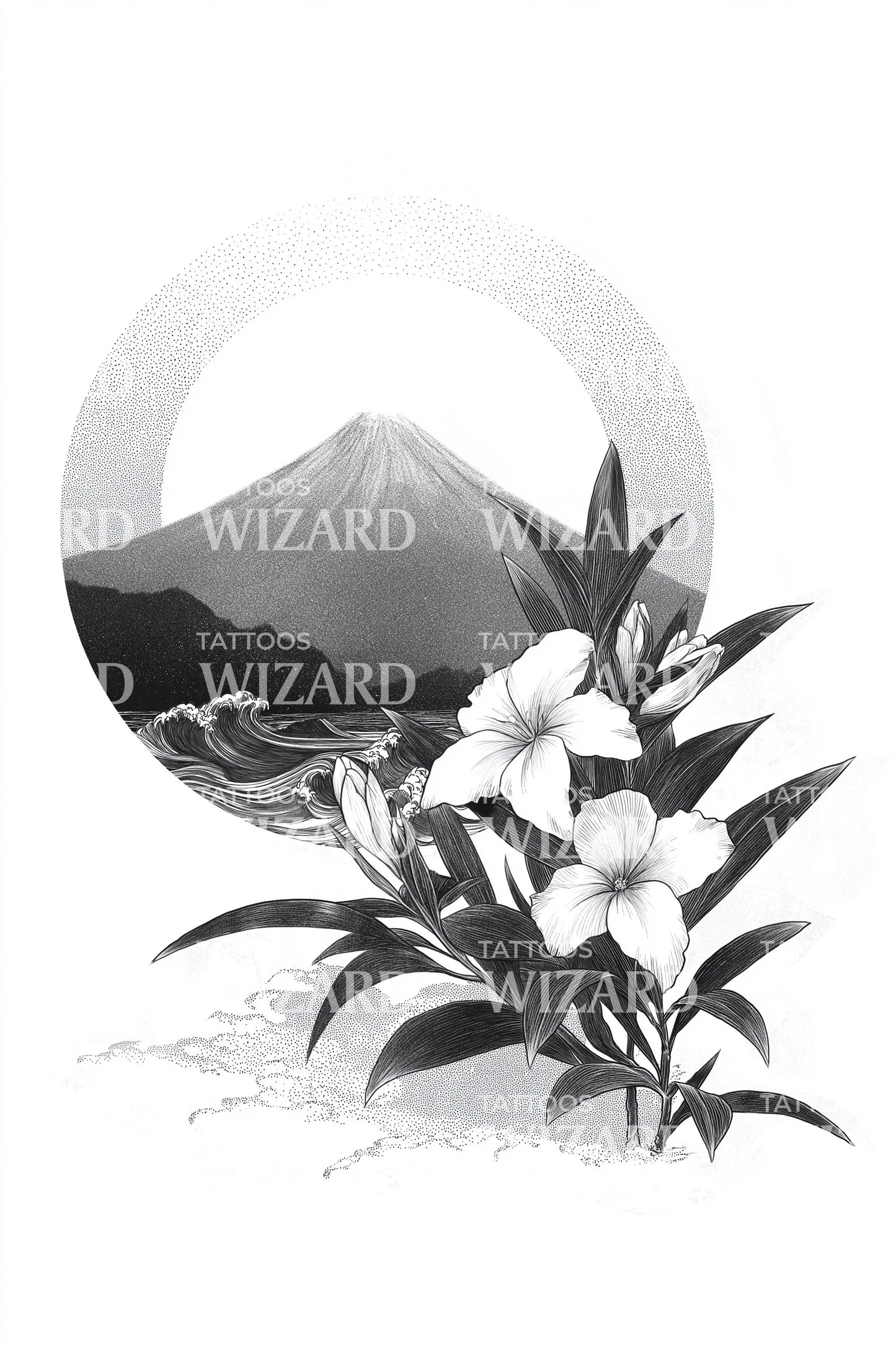 Zen Mountain Bloom Tattoo Idea
