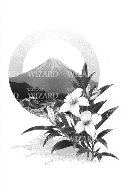 禅意山花纹身创意