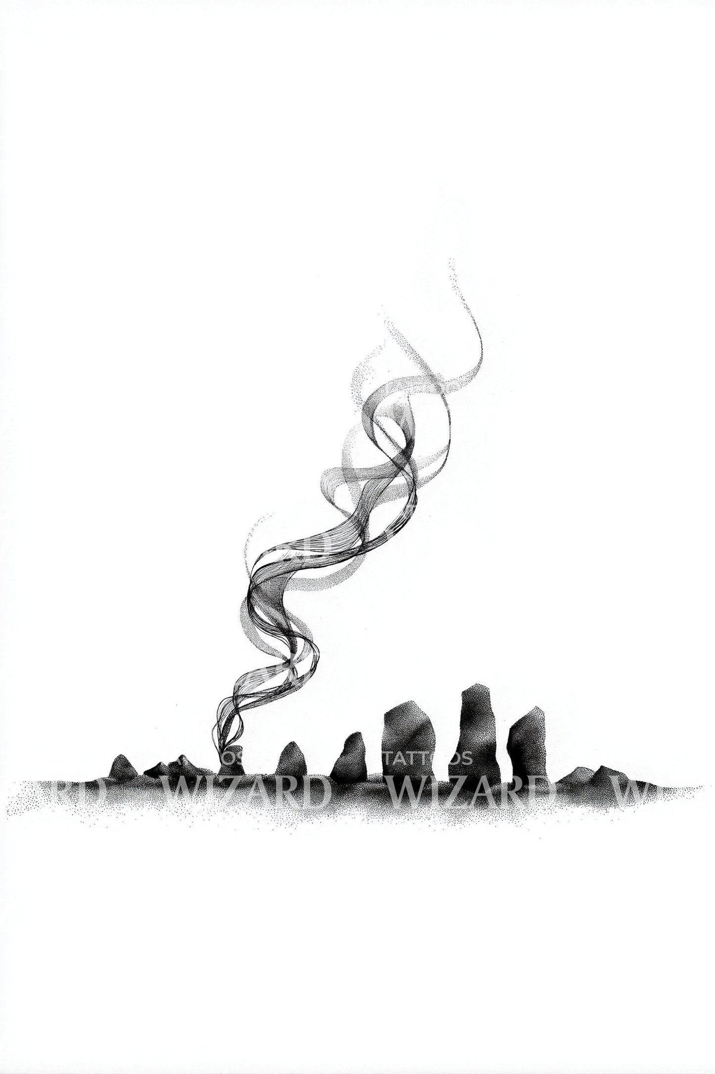 Zen Stones Smoke Tattoo Design