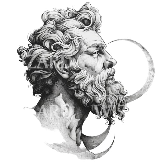 Zeus, griechischer Gott, Tattoo-Design