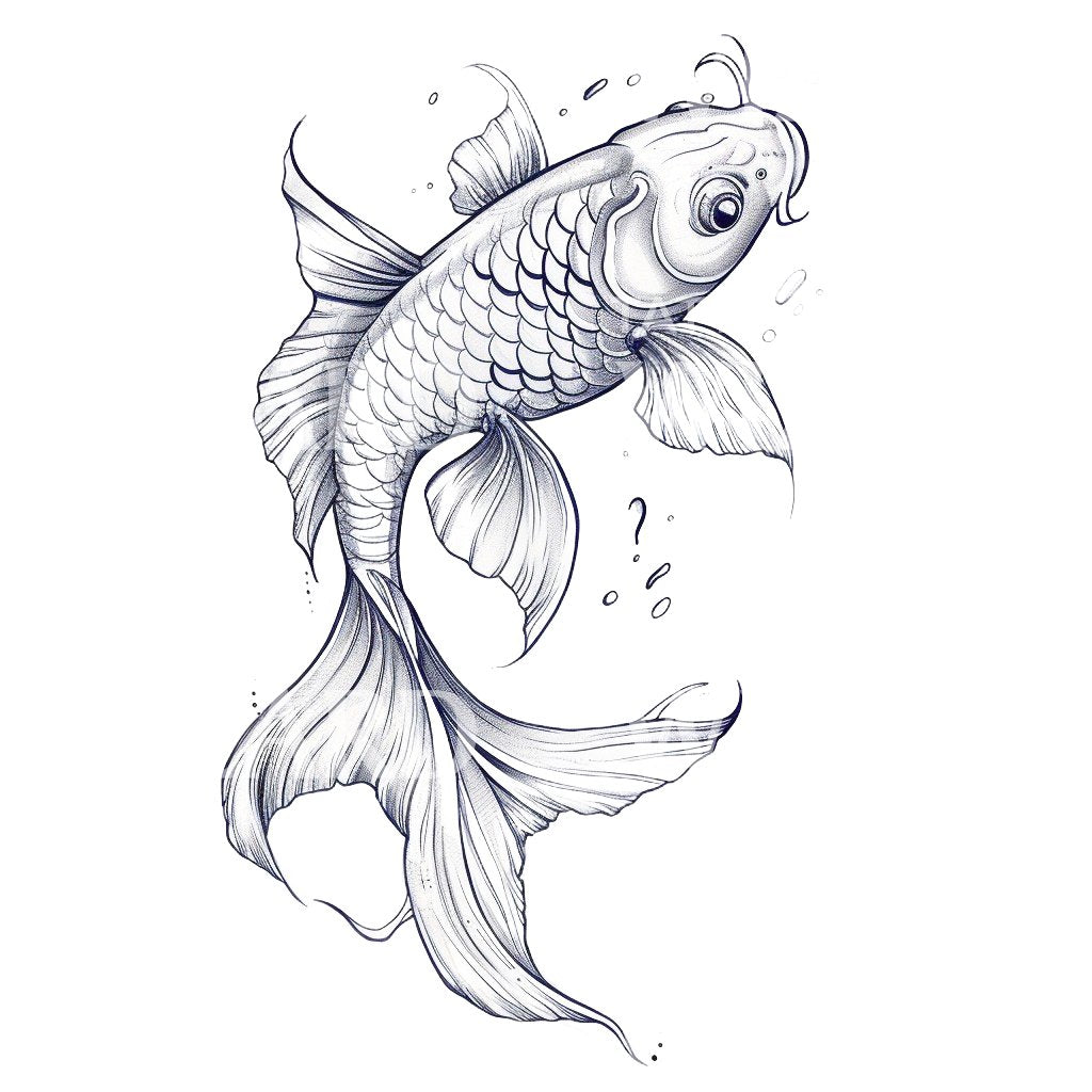 Conception de tatouage de poisson fluide