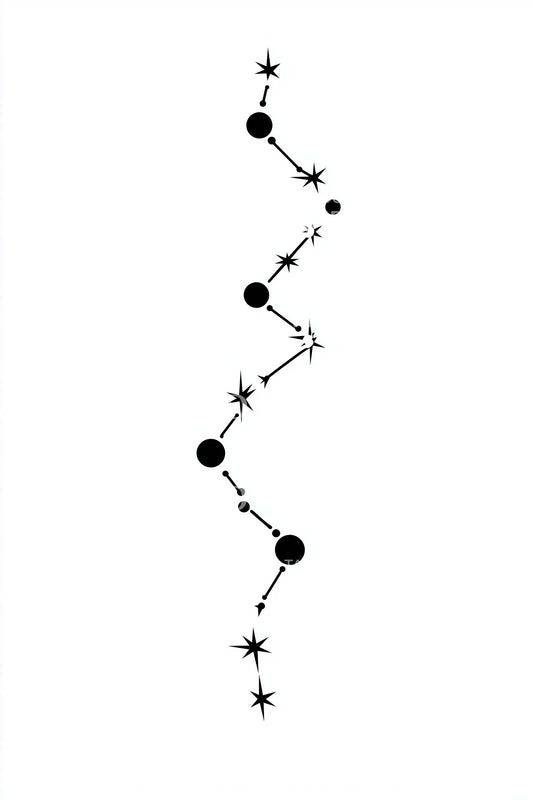 Zigzag Star Constellation Tattoo Design