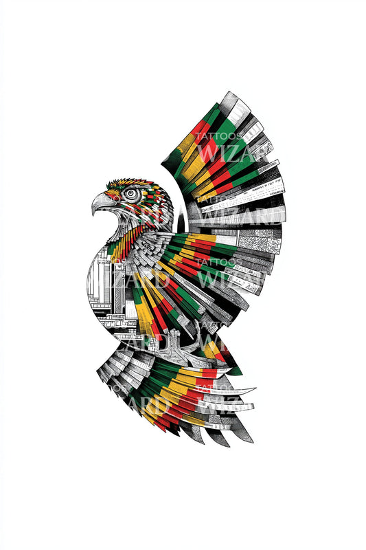 Diseño de tatuaje del emblema del pájaro de Zimbabue