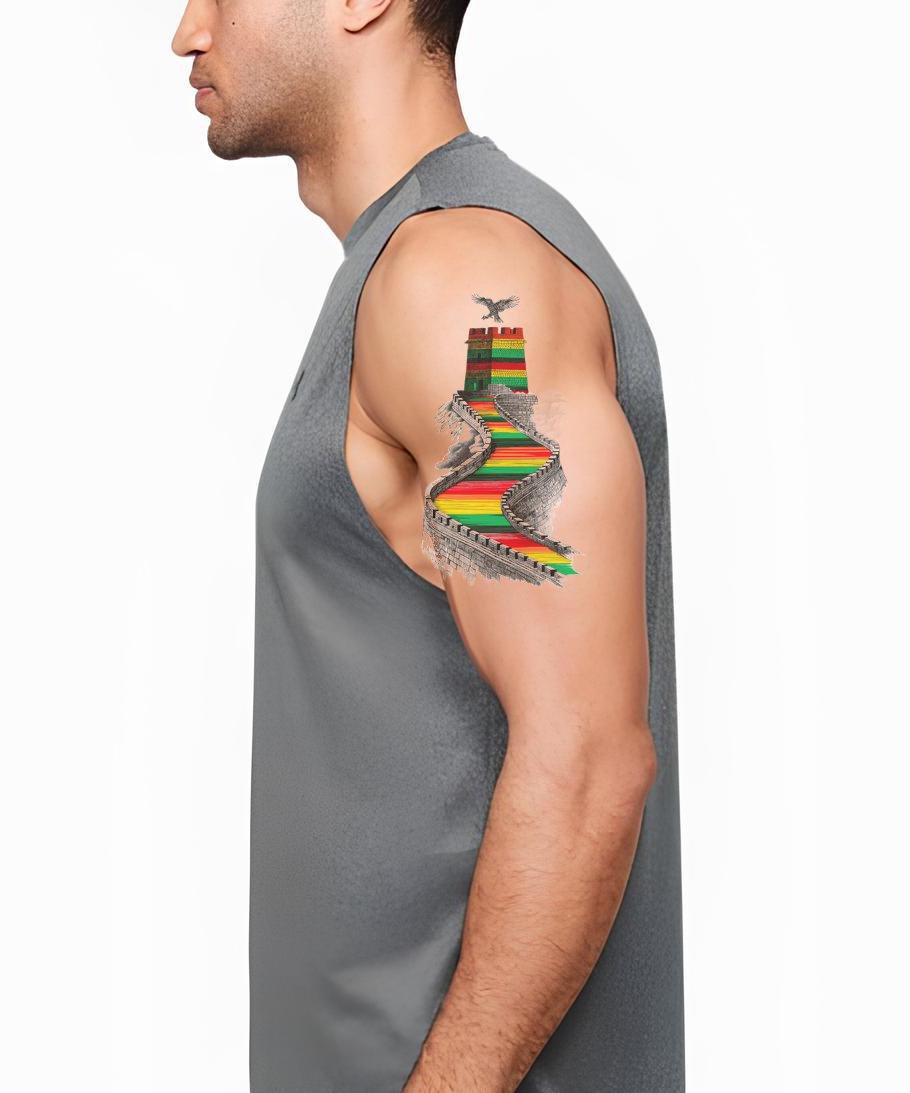 Design de tatouage du chemin du monument du Zimbabwe